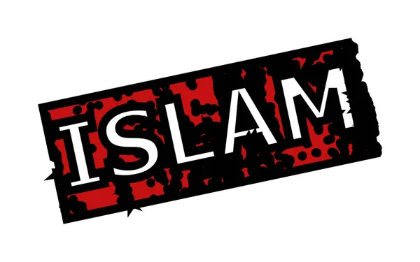 ISLAM Red and Black Rectangle Grunged Watermark — стокове фото