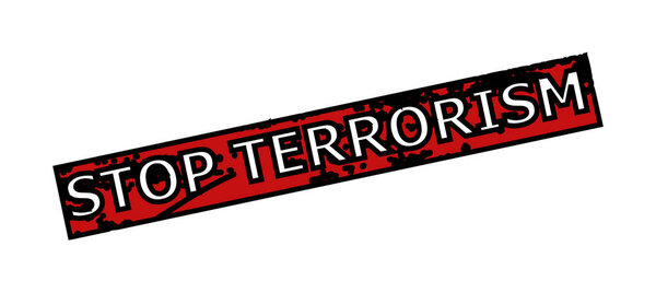 СТЕРРОРИЗМ Красный и Черный прямоугольник Нечистая печать