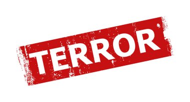 TERROR Kırmızı Dikdörtgen Kirli Filigran