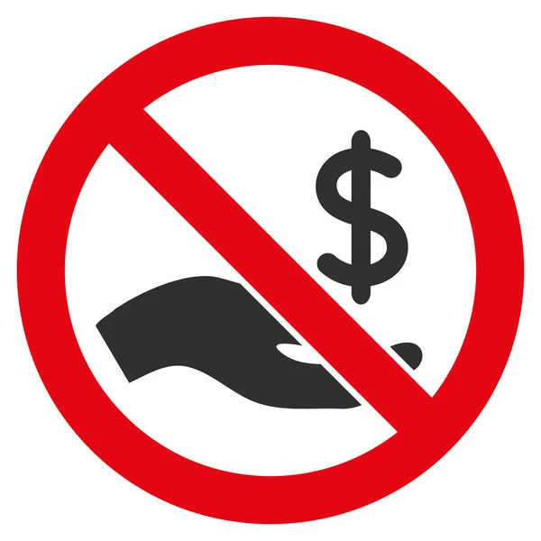 Forbid Dollar Payment Icono plano Ilustración — Vector de stock