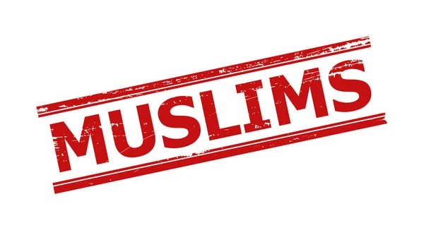 MUSLIMS Red Corroded Seal met dubbele lijnen — Stockvector