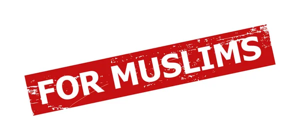 POUR MUSLIMS Sceau de timbre ondulé rectangle rouge — Image vectorielle