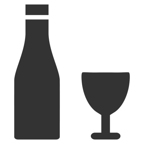 Alkohol nápoje ploché Ikona Ilustrace — Stockový vektor