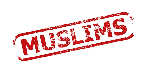 MUSLIMS红环矩形腐蚀水印 — 图库矢量图片