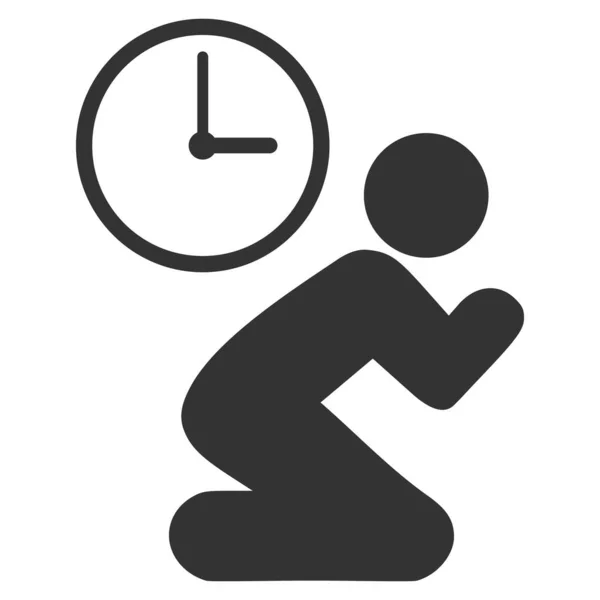Vecteur d'icône plat de temps de prière — Image vectorielle