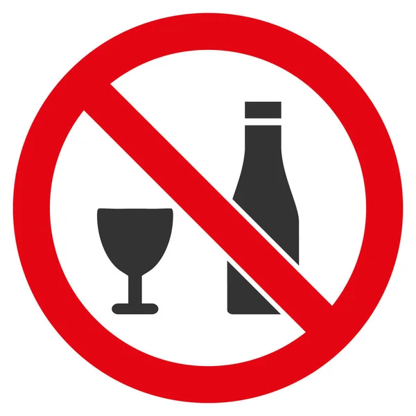 Vector plano del icono del alcohol prohibido — Vector de stock