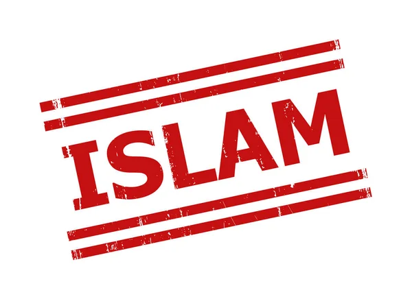 Insigne de détresse rouge ISLAM avec lignes doubles — Image vectorielle