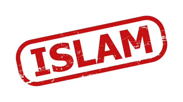 ISLAM Red Rounded Rectangle Corroded Watermark — Stock Vector