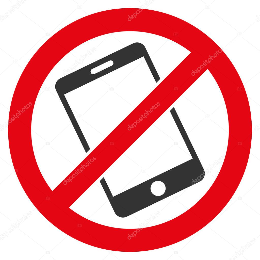 Forbid Smartphone Flat Icon Symbol