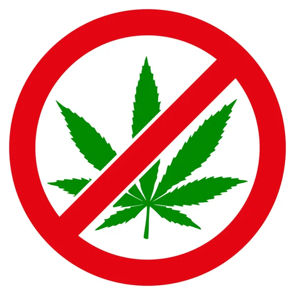 大麻フラットアイコンイラストを禁止 — ストック写真