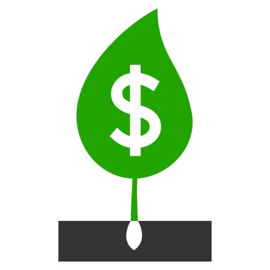 Dolar Filizi Düz Simgesi Simgesi