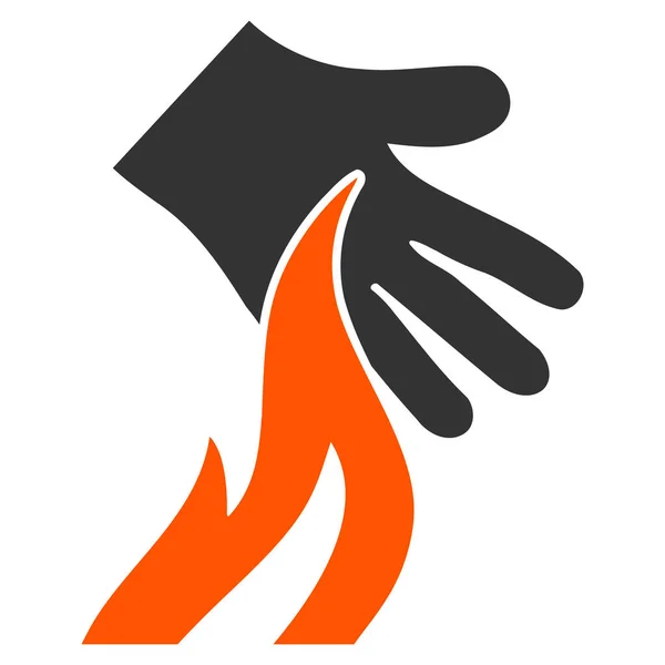 Imagem de ícone de mão queimada plana —  Vetores de Stock