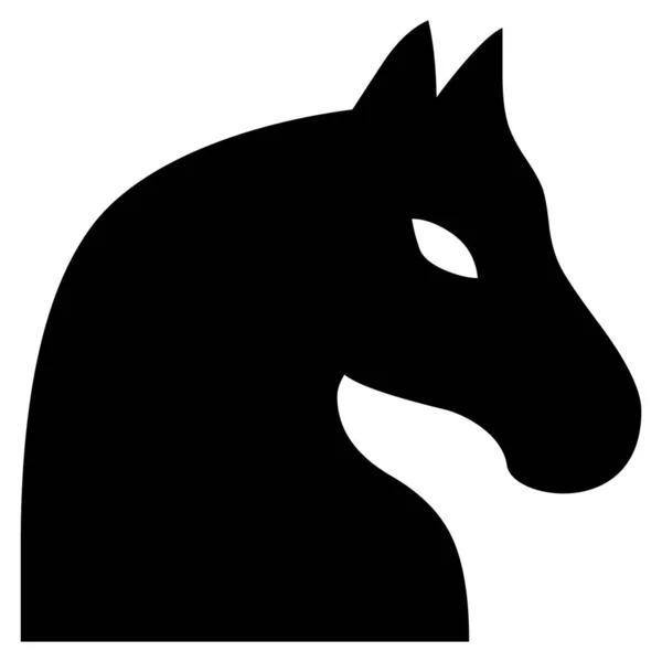 Koń szachowy płaska ikona obrazu — Wektor stockowy