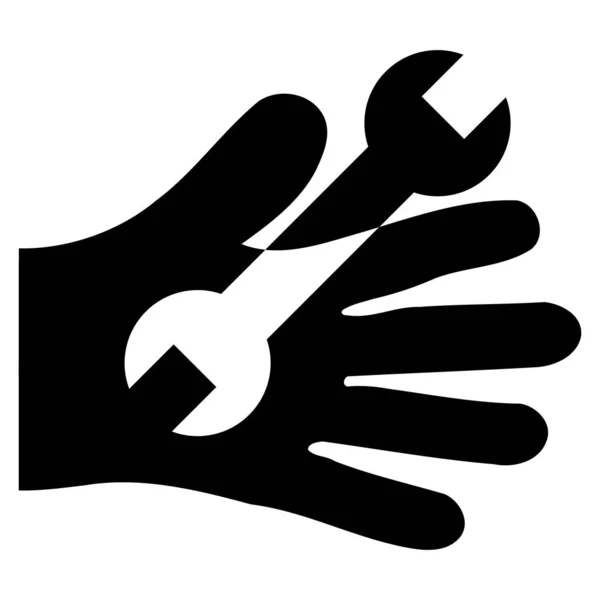 Klucz Service Hand Icon Symbol płaskiej ikony — Wektor stockowy