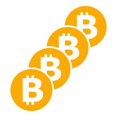 Bitcoin Bozuk Para Bloklama Düz Simgesi