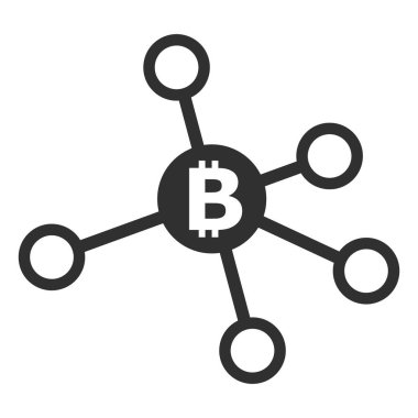 Bitcoin Düğümleri Düz Simge Resmi