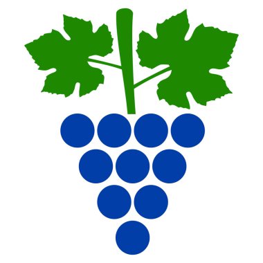 Üzümler Bunch Düz Simge İllüstrasyonu