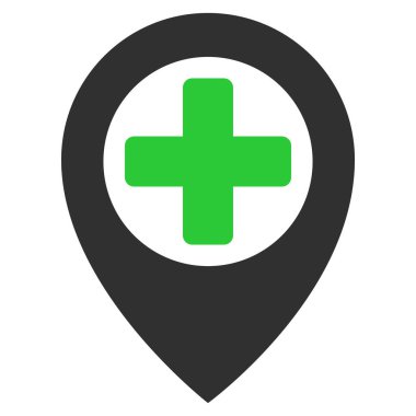 Hastane Haritası Düz Simge Simgesi