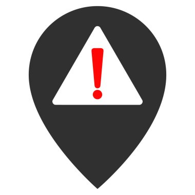 Uyarı Haritası Pointer Düz Simge Vektörü