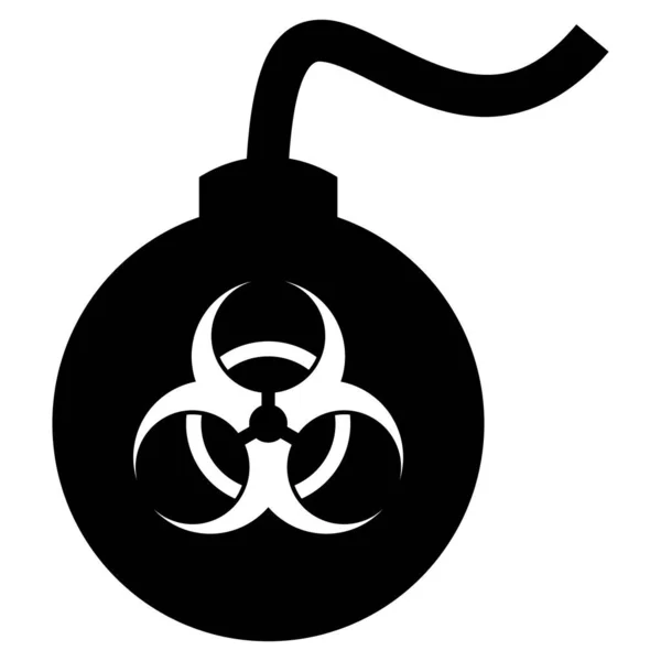 Symbol für Biohazard-Bombe flach — Stockvektor