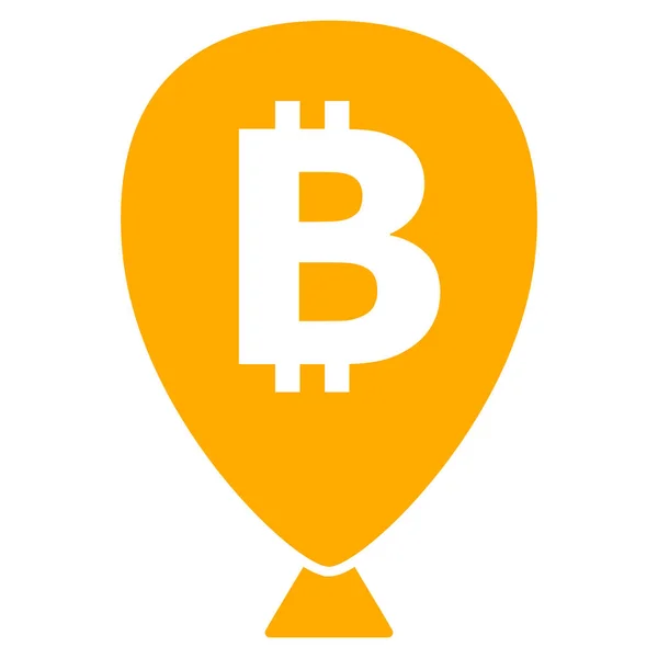 Bitcoin повітряна куля плоска ілюстрація — стоковий вектор
