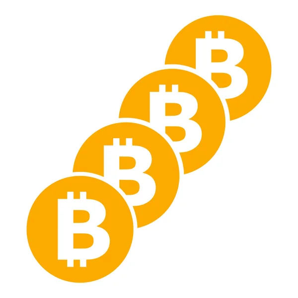 Bitcoin Coin Blockchain Flat Icon Symbol — стоковий вектор