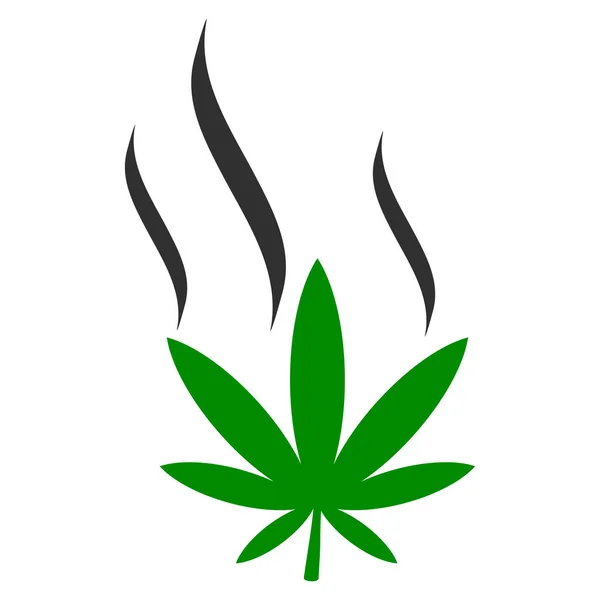 Symbol ploché ikony kouře konopí — Stockový vektor