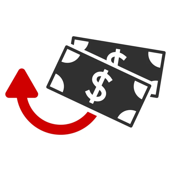 Dollar Banknotes Refund Flat Icon Illustration — 스톡 벡터