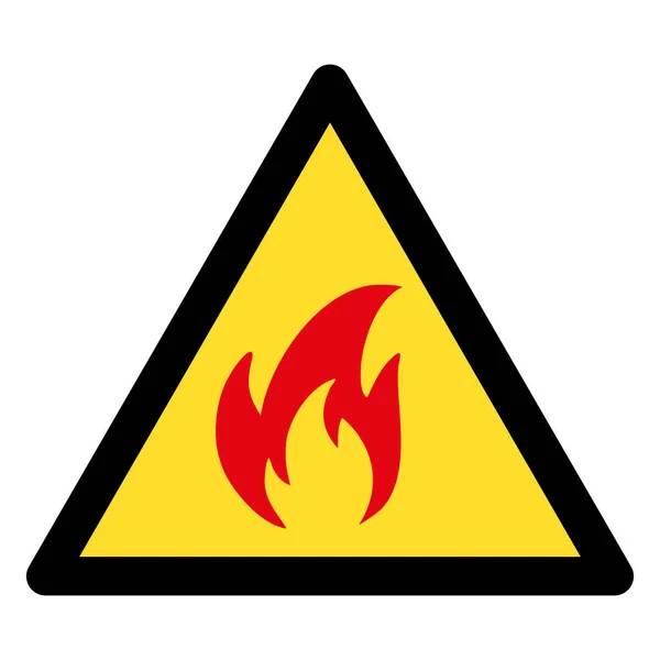 Imagen de icono plano de advertencia de incendio — Vector de stock