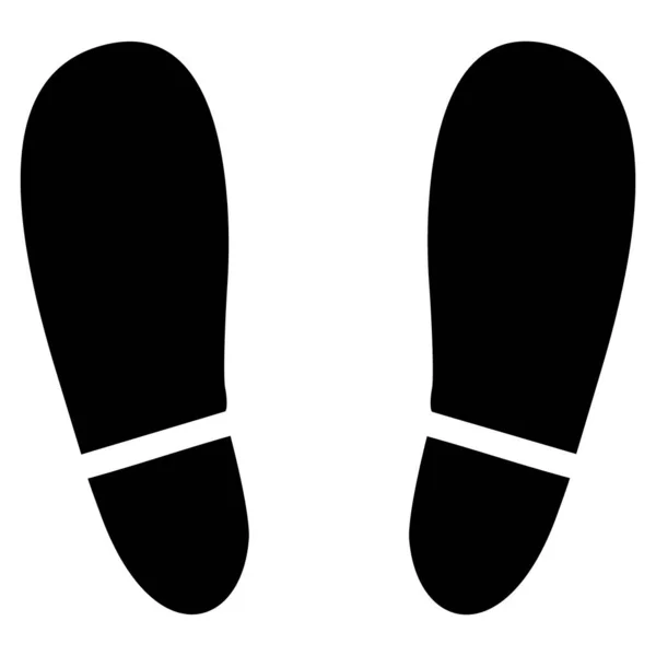 Human Footprints Flat Icon Vector — Stock Vector
