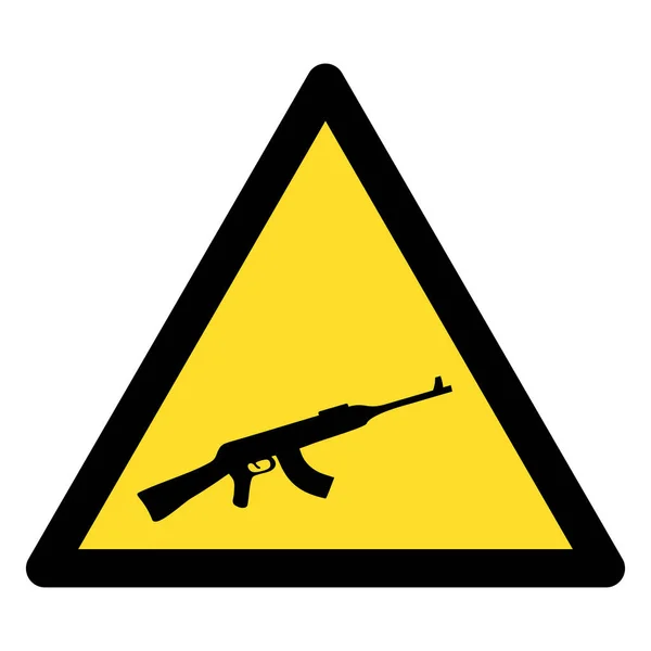 Kalashnikov Gun Aviso Ícone plano Ilustração — Vetor de Stock
