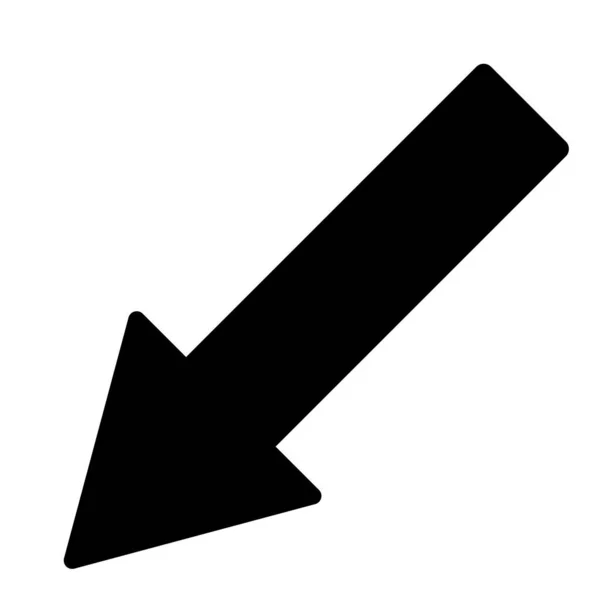 Izquierda flecha abajo Icono plano Ilustración — Vector de stock