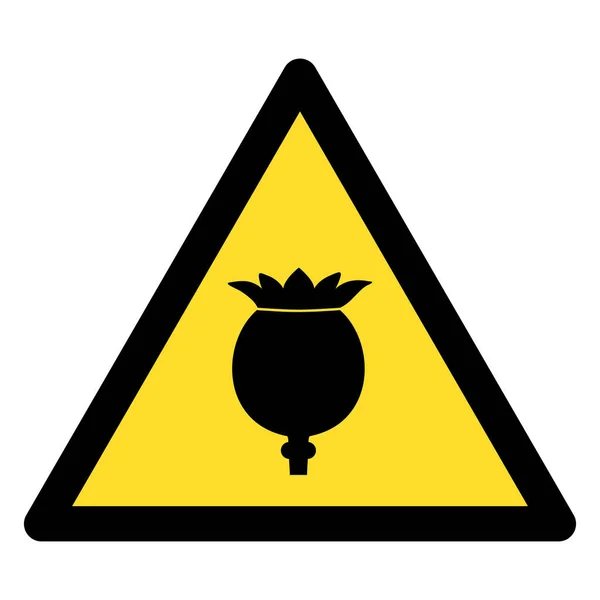 Mohn-Warnung flaches Symbolbild — Stockvektor