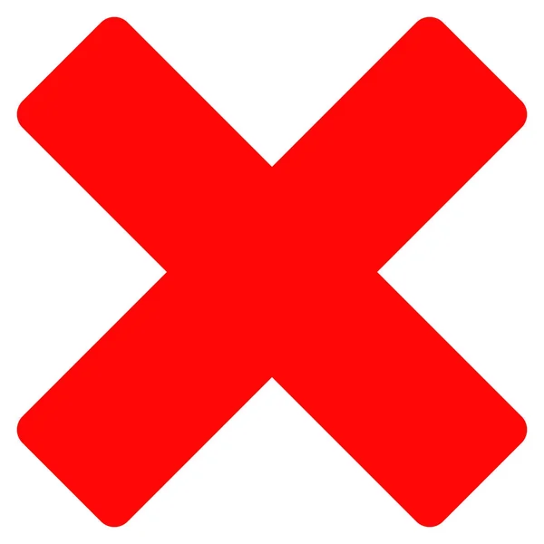 Afwijzen Cross Flat Icon Symbool — Stockvector