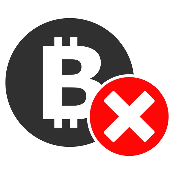 Avvisa Bitcoin platt ikon Illustration — Stock vektor