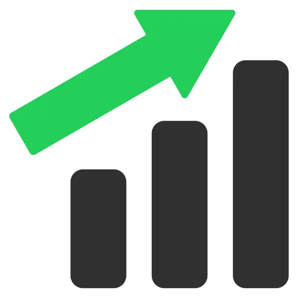 ( 영어 ) Up Trend Bar Chart Flat Icon Image — 스톡 벡터