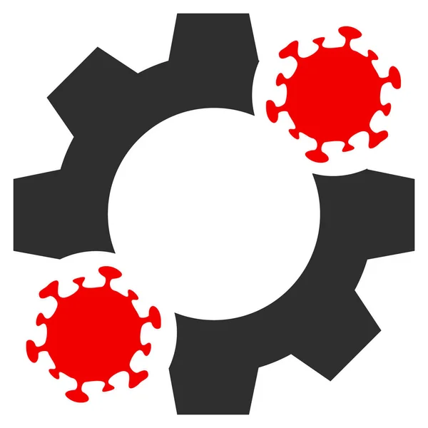 Vírusmechanika Lapos ikon kép — Stock Vector