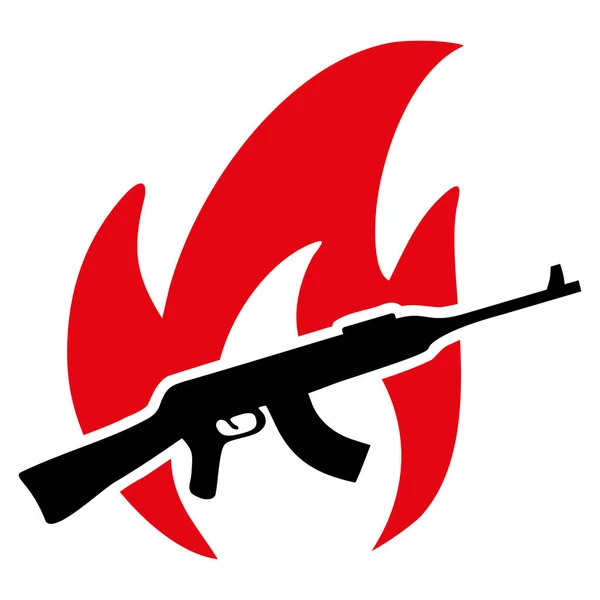 Símbolo de Ícone plano de fogo de guerra — Vetor de Stock