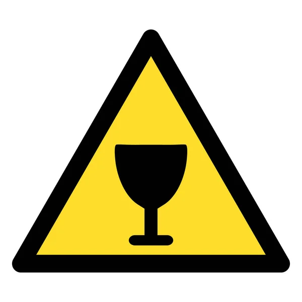 Warnung vor flachem Symbolbild aus Weinglas — Stockvektor