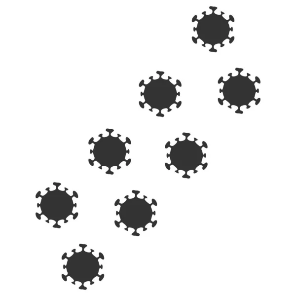 Virusspoor Vlakke pictogram Symbool — Stockvector