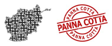 Kazınmış Panna Cotta Damga Mührü ve Afganistan Okları Mozaiği Haritası
