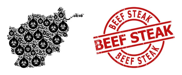 Kauçuk Biftek Mührü ve Afganistan Mozaiği Biyolojik Tehlike Bombası Haritası