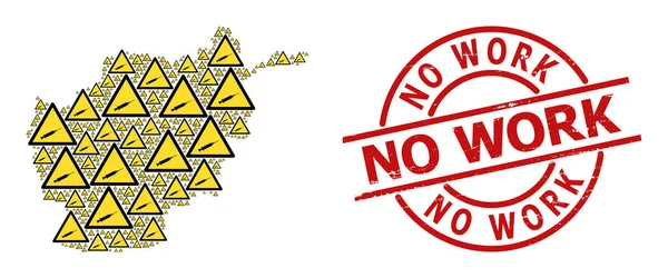 ไม่มีความทุกข์ทรมาน ไม่มีแสตมป์งานและเข็มฉีดยาเตือน โมเสคแผนที่อัฟกานิสถาน — ภาพเวกเตอร์สต็อก
