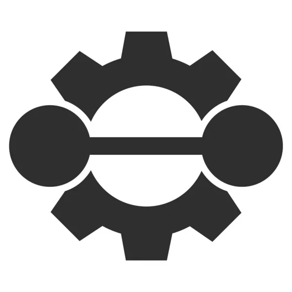 Integration Gear Flat ikon illusztráció — Stock Vector