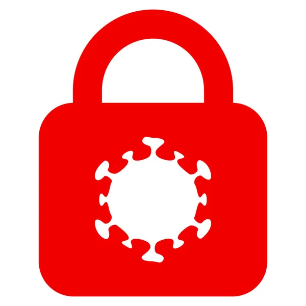 Virus Lock Flat Icon Vector — Vector de stock