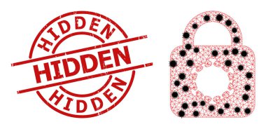 Virüs Kilidi Bulaşıcı Merkezlerle Üçgen Ağ Simgesi