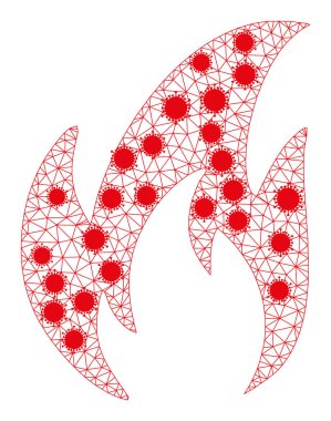 Virüs Ögeleri ile Çokgen Ağ Resmini Ateşle