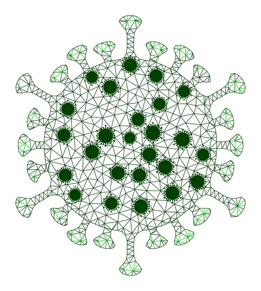 Covid Virus Carcass Mesh Icon with Coronavirus Parts — 图库矢量图片