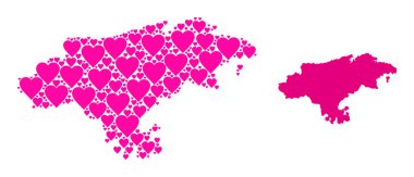 Cantabria Eyaleti 'nin Pembe Şablon Haritası