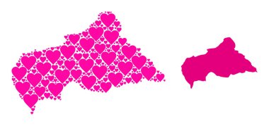 Orta Afrika Cumhuriyeti Pembe Aşk Mozaik Haritası